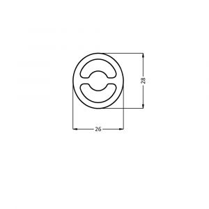 Hermeta 3850 koker doorvalbeveiliging rond-ovaal 28x26x3 mm aluminium 300 cm wit 3850-79