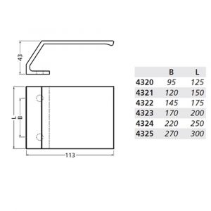Hermeta 4322 deurduwer 175x113 mm 2x 8,5 mm naturel 4322-01