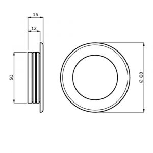 Hermeta 4555 schuifdeurkom rond 68 mm naturel EAN sticker 4555-01E