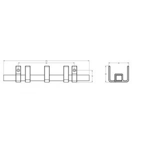 Hermeta GA7293 wand garderobe Gardelux Anna 3 haaks mat zwart GA7293-18