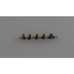 Hermeta GA7293 wand garderobe Gardelux Anna 3 haaks hout-aluminium mat zwart GA7293-36-18