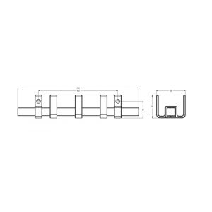 Hermeta GA7293 wand garderobe Gardelux Anna 3 haaks hout-aluminium mat naturel GA7293-36-11