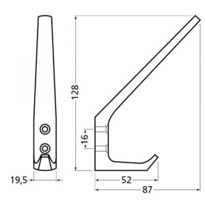 Hermeta 0030 garderobe hoed- en jashaak enkel zwart 0030-70