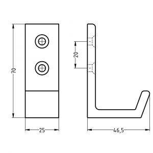 Hermeta 0115 garderobe jashaak enkel mat zwart 0115-18