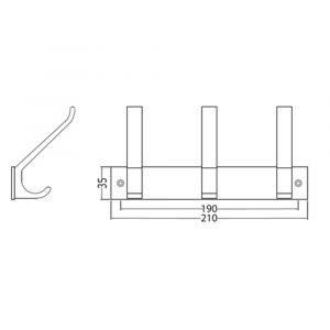 hermeta 0683 handdoekrek kapstok 3x haak nummer 880 naturel EAN sticker 0683-01E