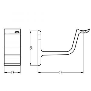 Hermeta 3553 leuninghouder holzadel profiel stokschroef M8 naturel 3553-01