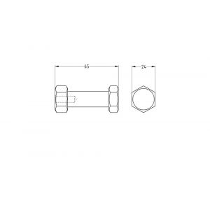 Hermeta X'Tenz X002 haak Ctrl Bolt M handdoekhaak mat zwart X002.03-18