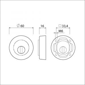 Ami VHB rond rozet voor oplegslot veiligheidsrozet SKG*** VHB rond rozet oplegslot KT F1 deurdikte 38-42 mm 820000