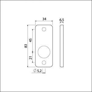 Ami 4 RH krukrozet aluminium rechthoek krukgat zwart 739350