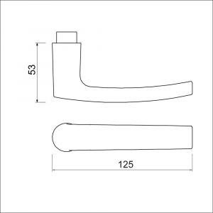 Ami 332/125 deurkruk aluminium deurdikte 53-57 mm F2 100204