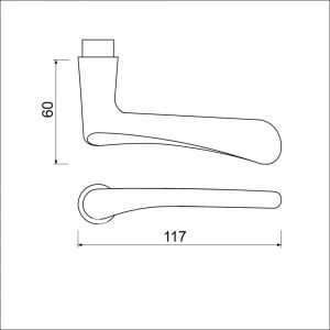 Ami 336 deurkruk gatdeel aluminium links M6 F2 100436