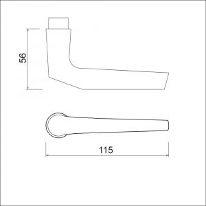 Ami 354 deurkruk gatdeel aluminium M6 F2 103034