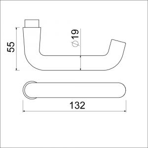 Ami 356 deurkruk aluminium deurdikte 68-72 mm F2 103208