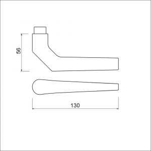 Ami 357 deurkruk gatdeel aluminium M6 F1 103641