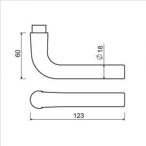 Ami 361 deurkruk gatdeel aluminium M6 F1 103752