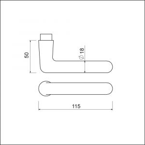 Ami 362 deurkruk gatdeel aluminium M6 F1 103844