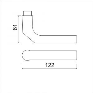 Ami 369 deurkruk gatdeel aluminium M6 F1 104145