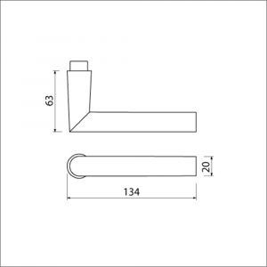 Ami 374 deurkruk aluminium deurdikte 38-42 mm F1 104840