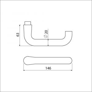 Ami 394 deurkruk aluminium deurdikte 38-42 mm F1 106340