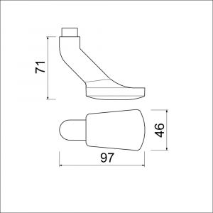 Ami 166 knopkruk gatdeel aluminium M6 F1 199760