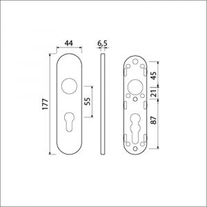 Ami 177/1 Klik kortschild aluminium profielcilinder PC 55 F1 210213