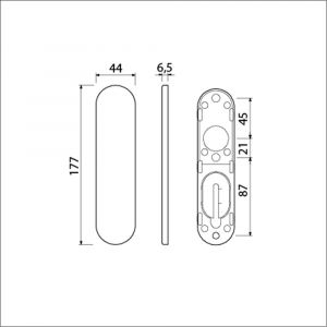 Ami 177/1 Klik kortschild aluminium geheel blind F1 210230