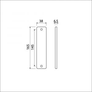 Ami 165/4 RH kortschild aluminium rondhoek geheel blind F1 211030