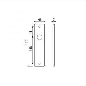 Ami 178/43 kortschild aluminium blind F1 212000