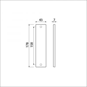 Ami 178/43 kortschild aluminium geheel blind F1 212030