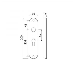 Ami 200/1/7 langschild aluminium profielcilinder PC 55 F1 212113