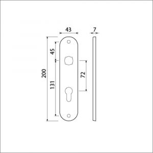 Ami 200/1/7 langschild aluminium profielcilinder PC 72 F1 212116