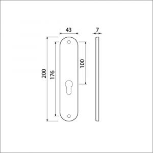 Ami 200/1/7 langschild aluminium zonder krukgat profielcilinder PC 55 F1 212143