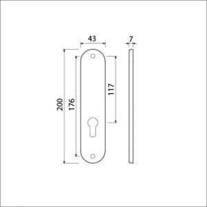 Ami 200/1/7 langschild aluminium zonder krukgat profielcilinder PC 72 F1 212146