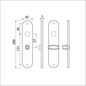 Ami 200/1/7 langschild aluminium toilet- en badkamersluiting WC 5/57 mm F1 212194