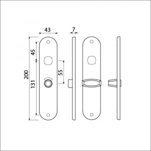 Ami 200/1/7 langschild aluminium toilet- en badkamersluiting WC 8/55 mm F1 212195