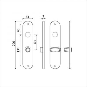 Ami 200/1/7 langschild aluminium toilet- en badkamersluiting WC 8/63 mm F1 212196