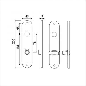 Ami 200/1/7 langschild aluminium toilet- en badkamersluiting WC 8/78 mm F1 212198