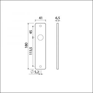 Ami 180/41 RH kortschild aluminium rondhoek blind F1 212200