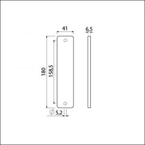 Ami 180/41 RH kortschild aluminium rondhoek geheel blind F1 212230