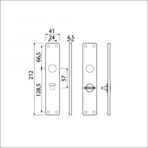 Ami 212/41 RH langschild aluminium rondhoek toilet- en badkamersluiting WC 5/57 mm F1 213161