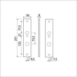 Ami 251/50/8 langschild aluminium RC 22,5-73,5 mm F1 R6,5/R7,3 215122