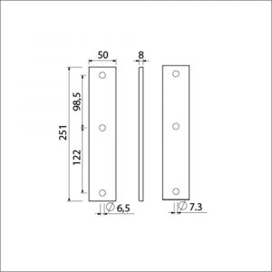 Ami 251/50/8 langschild aluminium geheel blind F1 R6,5/R7,3 215130