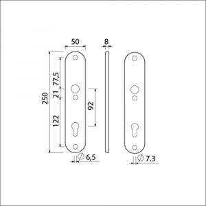 Ami 250/50/8/1 langschild aluminium profielcilinder PC 92 F1 R6,5/R7,3 215319