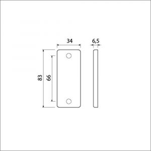 Ami 4 RH afdekrozet aluminium rechthoek blind F1 216401