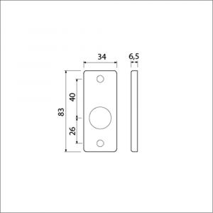 Ami 4 RH cilinderrozet aluminium rechthoek RC F1 216405