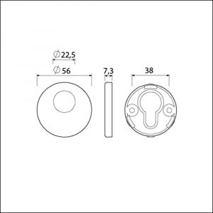 Ami Klik rond cilinderrozet aluminium RC F1 216603