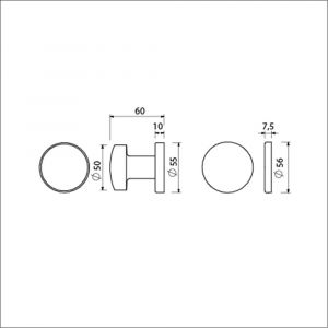 Ami Klik rond knoprozet aluminium knop 169/50 F1 216609