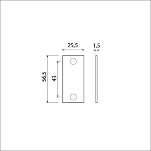 Ami 4 Vlak afdekrozet aluminium blind F1 217031