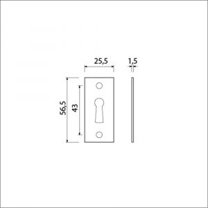 Ami 4 vlak sleutelrozet aluminium afdekplaatje sleutelgat F1 217032