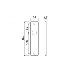 Ami 165/4 RH kortschild aluminium rondhoek blind F2 221000